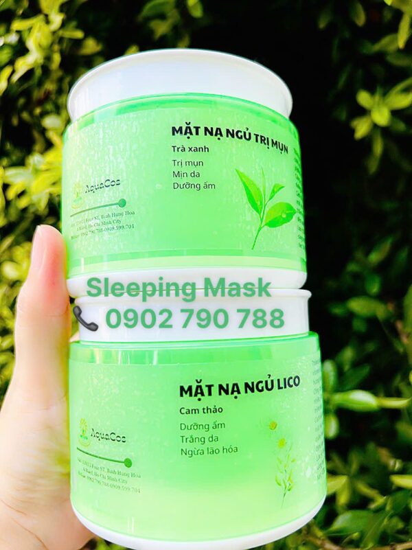 Mặt nạ ngủ chăm sóc da mụn Trà xanh