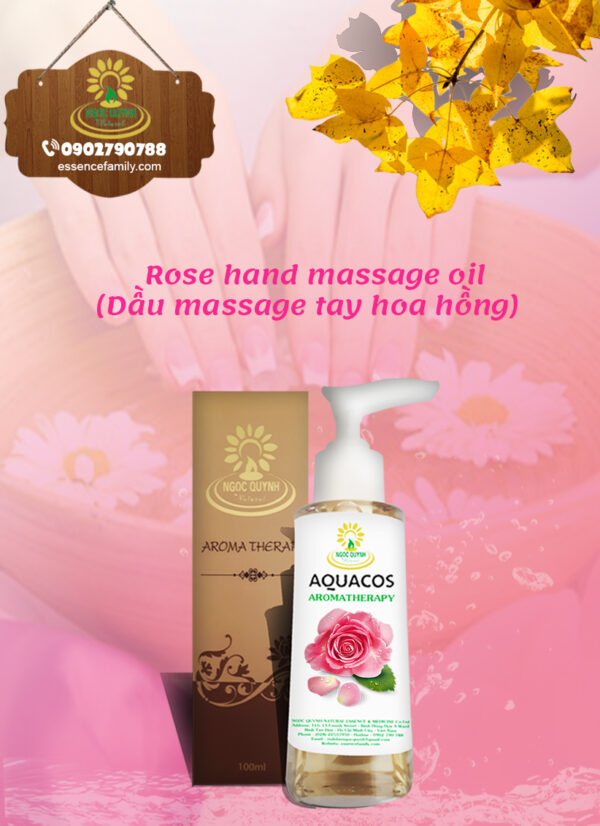 Dầu massage tay hoa hồng
